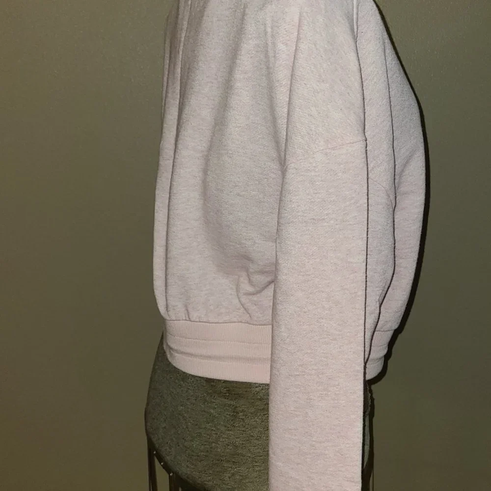 Flirtitude Women's Sweatshirt Relaxed Crop Mock Super Soft Pink Lg Jewelry Free - Picture 11 of 12